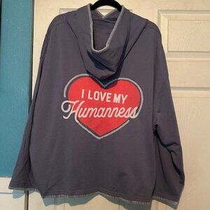 NWT Mayfair Group "I Love My Humanness" Hoodie - Size M/L